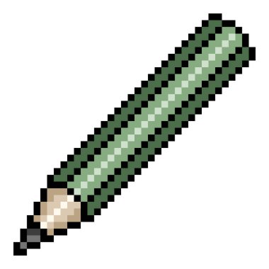 Vector Pixel Art Icon - Green Pencil