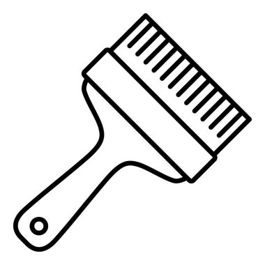 Vector Outline Icon of Wide Painting Brush