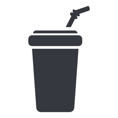 Vektör Temel Simgesi - Çöp ve Lid ile Kullanılabilir Plastik Cam