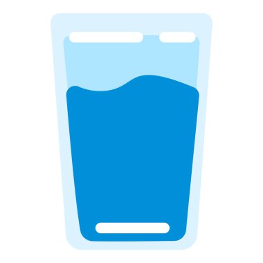 Vektör Düz Renk Simgesi - Bir bardak su