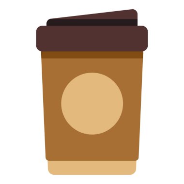 Vektör Düz Renk Simgesi - Tek kullanımlık bir bardak kahve