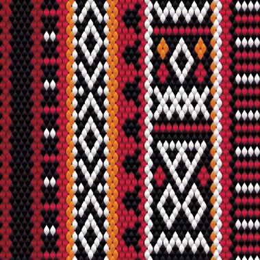 Detaylı Dikey Motif Geleneksel El Yapımı Sadu