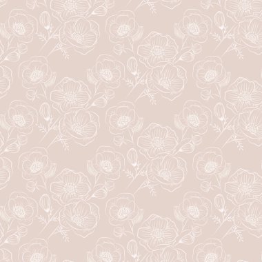 Çiçek desenli. Bej renkli çiçek süsü..