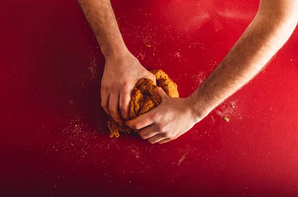 Process Matlagning hemlagad Seitan. Hur man gör vegan kött — Stockfoto