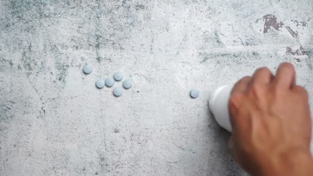 Blue Pills Concrete Background — Stock Video