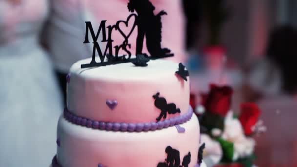 婚礼蛋糕庆祝婚礼 — 图库视频影像