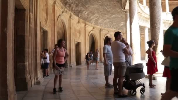 Granada España Septiembre 2019 Palacio Carlos Granada Con Visita Turística — Vídeos de Stock