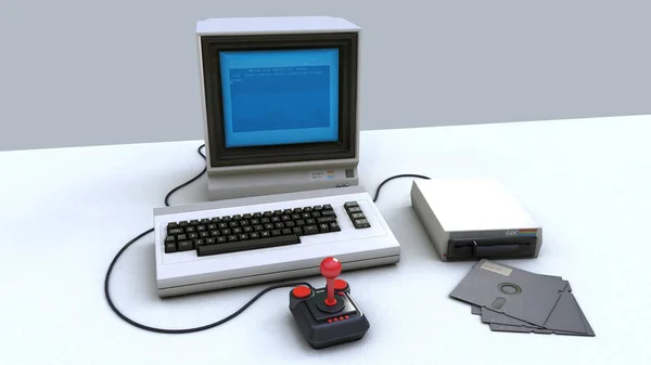retrocomputer with vintage video game design