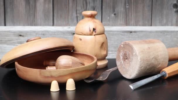 Objets Artisanaux Bois Faits Main Vidéo — Video