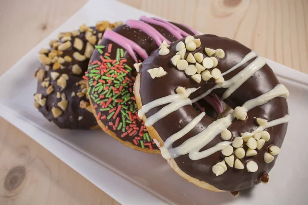 Appetizing Donuts Different Colorful Topping — Stock Photo, Image