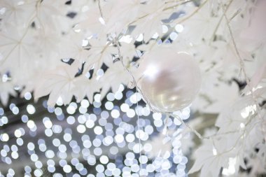 köpüklü tatil arka plan bulanık üzerinde dekoratif şenlikli Noel biblo