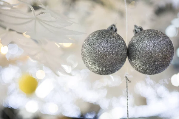 Decorative Festive Christmas Baubles Blurred Sparkling Holiday Background — Stock Photo, Image