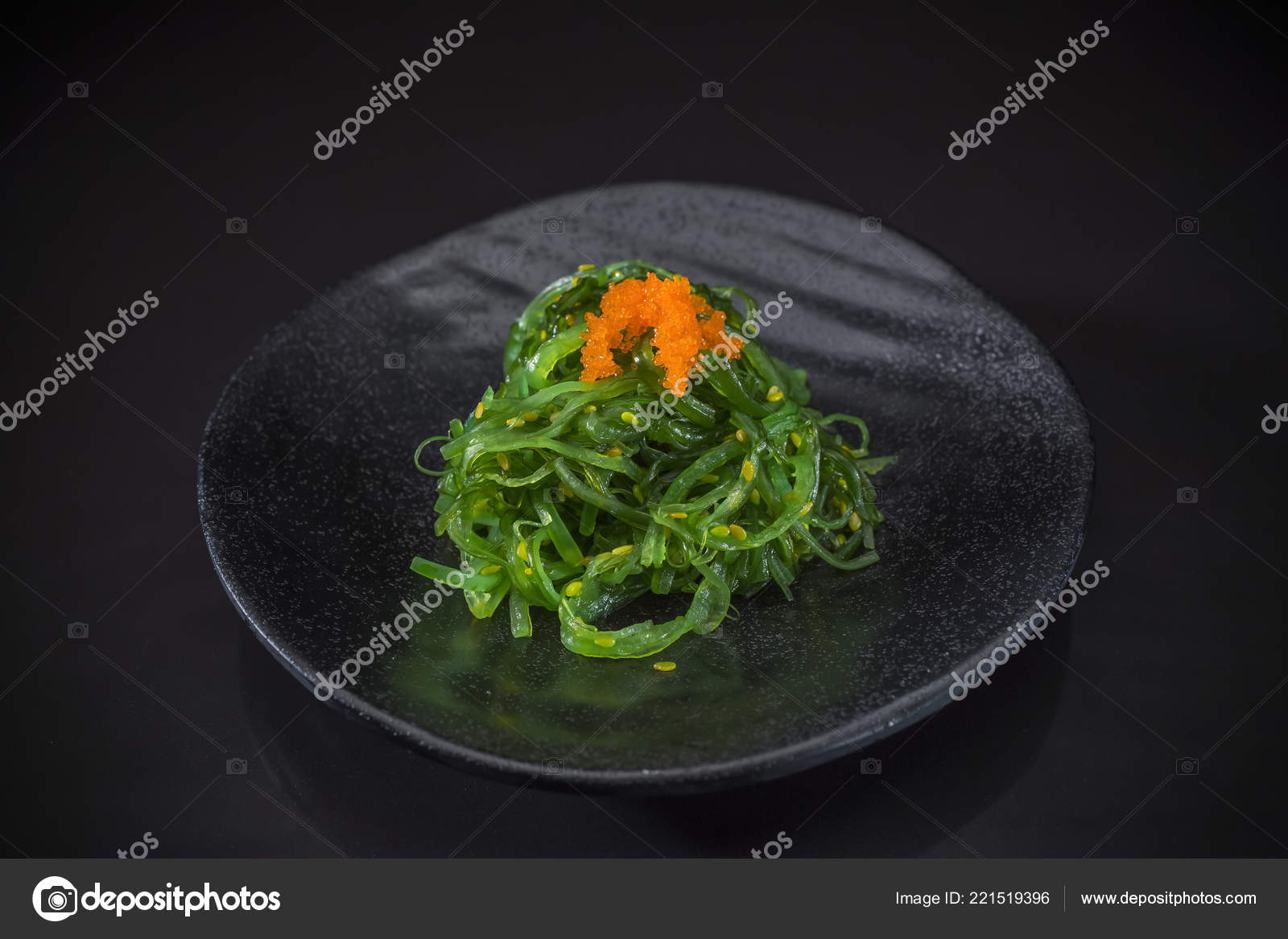 Wakame Sashimi Wakame Salad Served Traditional Japanese Food