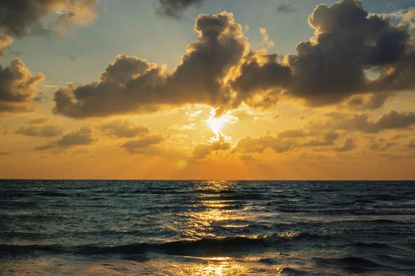 Ocean horizon during sunset.
