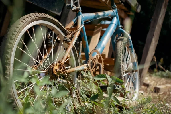 Broken Rusty Old Bicycle — Stock Photo, Image