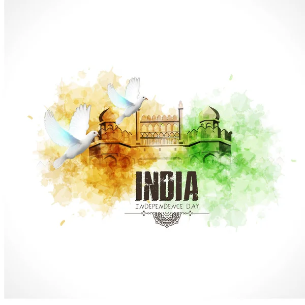 Manifesto Con Celebrazione Del Giorno Dell Indipendenza Indiana — Vettoriale Stock