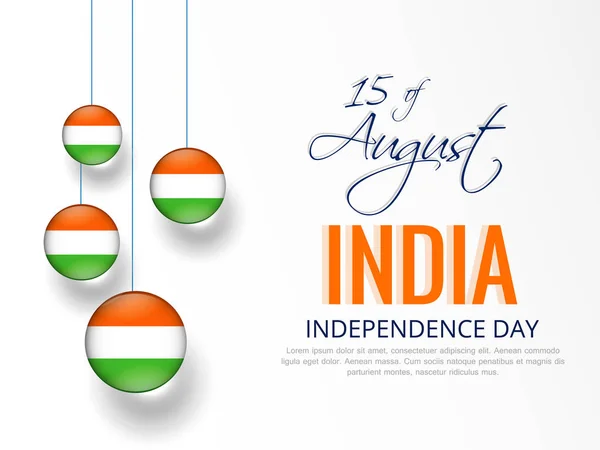 Poster Met Het Vieren Van Dag Van Onafhankelijkheid Van Indiase — Stockvector