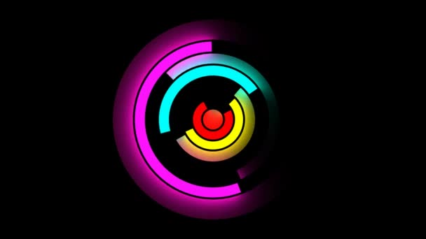 Абстрактный Радиальный Цветной Круглый Циферблат — стоковое видео