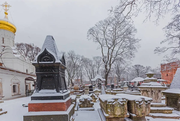 Moscow Rusya Federasyonu Ocak 2018 Donskoy Manastırda Moskova Kışın Şiddetli — Stok fotoğraf