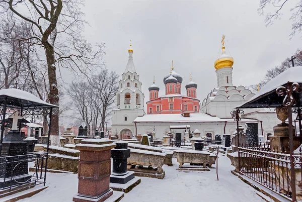 Moscow Rusya Federasyonu Ocak 2018 Donskoy Manastırda Moskova Kışın Şiddetli — Stok fotoğraf