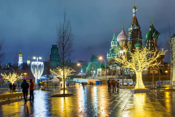 Moskau Russland Januar 2018 Basilikum Kathedrale Bei Red — Stockfoto