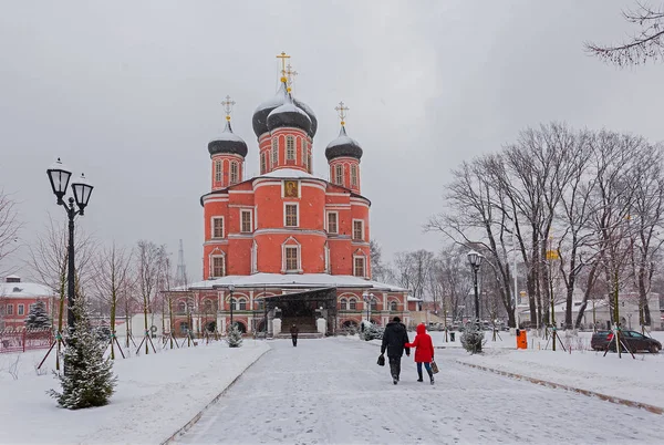 Moscow Rusya Federasyonu Ocak 2018 Donskoy Manastırda Moskova Kışın Şiddetli — Stok fotoğraf
