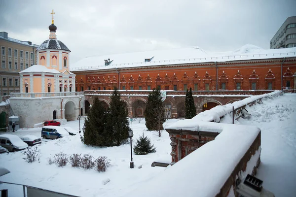 Kışın Vysoko Petrovsky Manastırı Rusya Moskova — Stok fotoğraf