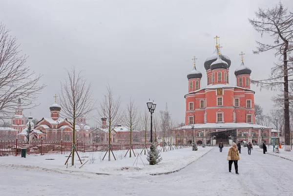 Moscow Rusya Federasyonu Ocak 2018 Donskoy Manastırda Moskova Kışın Şiddetli — Stok fotoğraf