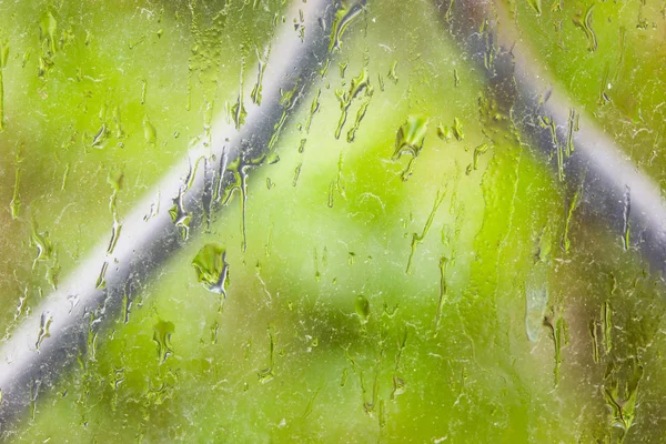 Drops Rain Dirty Glass — Stock Photo, Image
