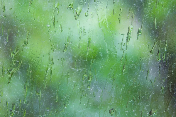 Drops Rain Dirty Glass — Stock Photo, Image