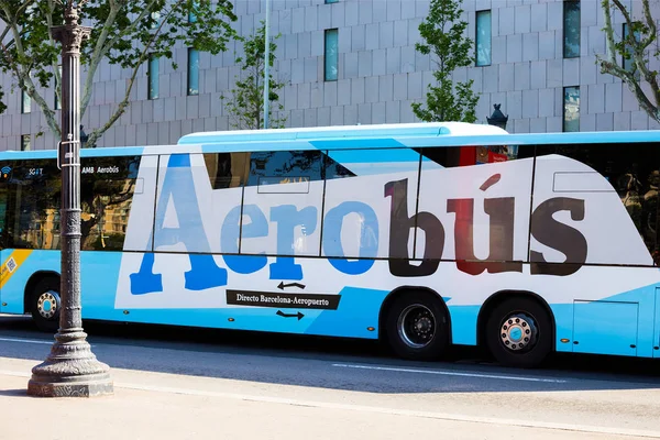 Barcelona Spanien April 2018 Bus Aerobus Zentrum Von Barcelona Auf — Stockfoto