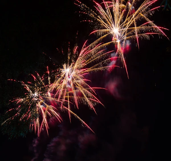 Bellissimi Fuochi Artificio Nel Cielo Notturno — Foto Stock
