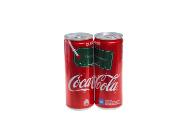 Moscow, Rusya Federasyonu - 15 Kasım 2018: Demir coca cola beyaz arka plan üzerinde izole olabilir