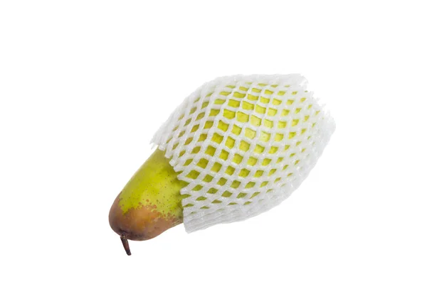 Green Pear Isolated White Background Mesh — Stock Photo, Image