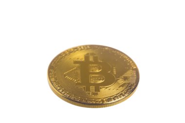 Bitcoin beyaz arkaplanda izole edildi