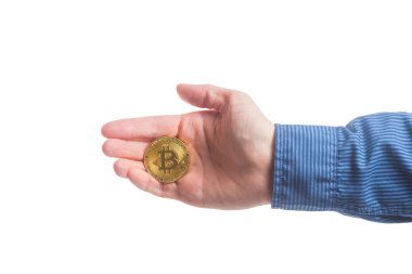 Bitcoin beyaz arkaplanda izole edildi