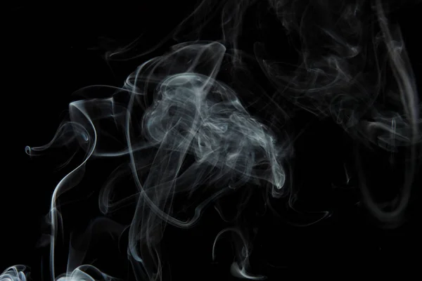 Selective Focus Smoke Flowing Black Background — Stock Photo, Image