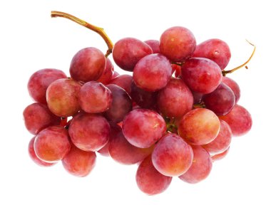 Beyaz arka plan üzerinde izole lezzetli kırmızı taze üzüm