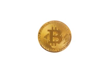 Bitcoin beyaz arkaplanda izole edildi