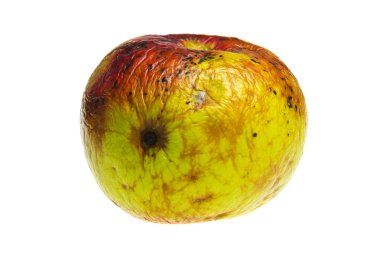 Beyaz bir arka plan üzerinde izole eski Apple.