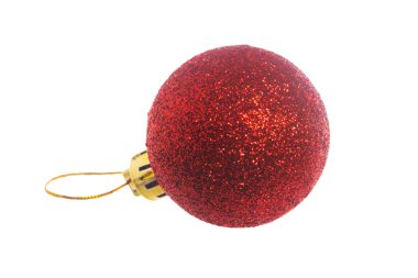 Serpin kırmızı Noel top oyuncak izole beyaz arka plan üzerinde
