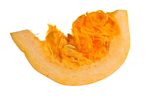 Свежий Оранжевый Кусок Тыквы Белом Фоне — стоковое фото