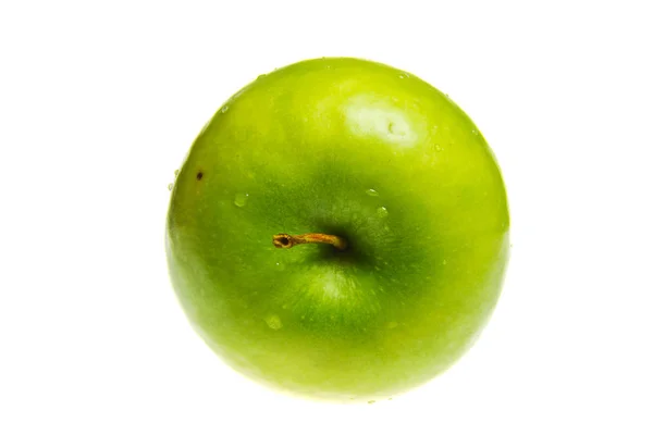 Groene Appel Geïsoleerd Een Witte Achtergrond — Stockfoto