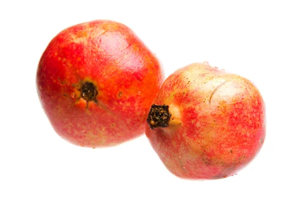 Verse Rijpe Granaatappels Geïsoleerd Witte Achtergrond — Stockfoto