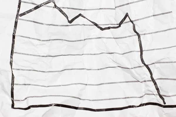 Gráfico Financiero Sobre Papel Blanco Arrugado — Foto de Stock
