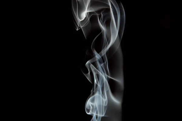 Selektiver Fokus Des Rauchs Auf Schwarzem Hintergrund — Stockfoto