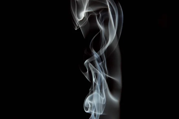 Selective Focus Smoke Flowing Black Background — Stock Photo, Image