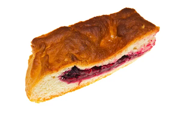 Kawałek Domu Cherry Pie Białym Tle — Zdjęcie stockowe