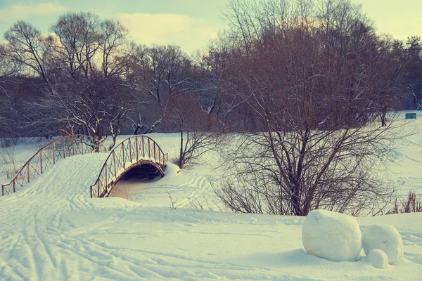 Schöne Verschwommene Winterlandschaft Mit Der Untergehenden Sonne — Stockfoto