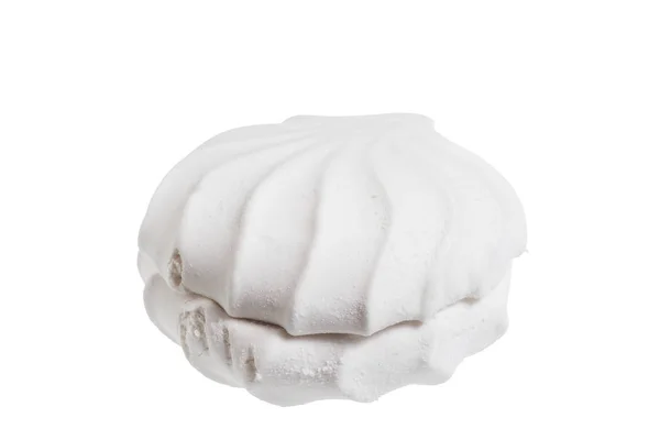 Marshmallow Branco Isolado Sobre Fundo Branco — Fotografia de Stock